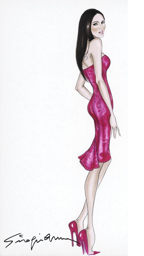 Emporio Armani dress sketch