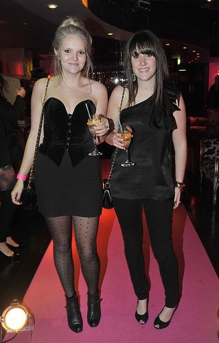 Emily and friend Sarah at Wonderbra Ultimate Strapless party