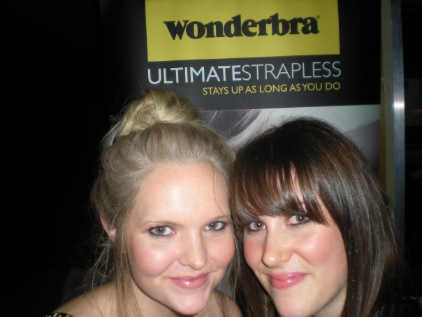 Emily and friend Sarah at Wonderbra Ultimate Strapless party