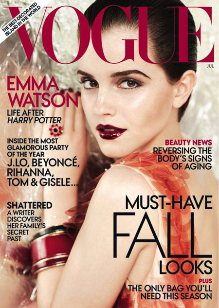 emma watson vogue cover us. Emma Watson lands her first US