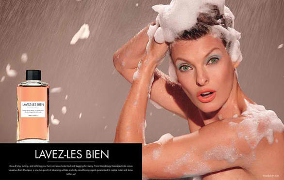 linda evangelista steven meisel w magazine fake adverts