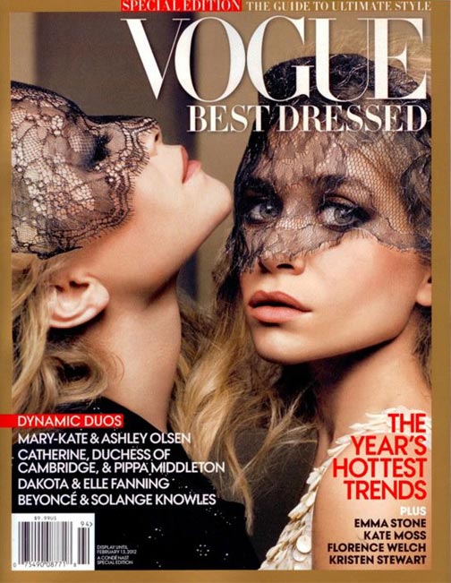 mary-kate and ashley olsen twins vogue best dressed magazine cover 2011