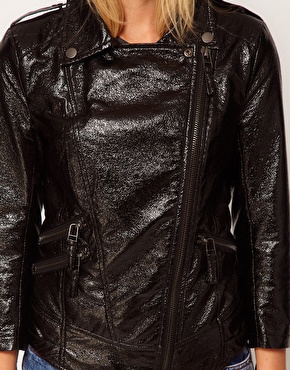 ASOS Leather Look High Shine Biker Jacket