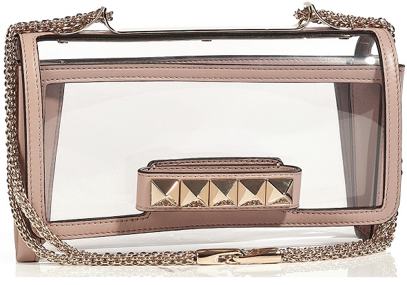 Valentino PVC Rockstud Shoulder Bag: or - fashion life