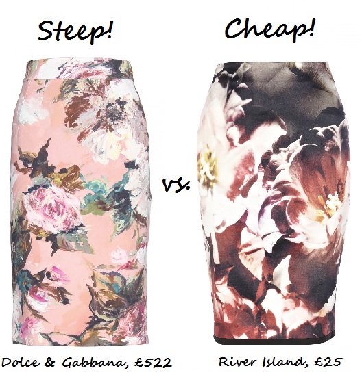 steep vs cheap floral pencil skirt