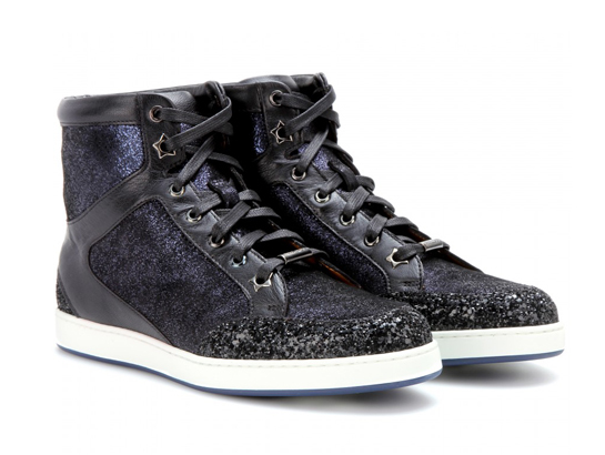 black glitter high top sneakers