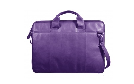 (Purple leather laptop bag, by Bolla Bags, at Teals Boutique)