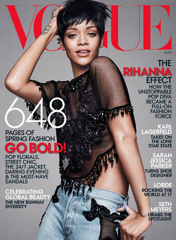 struktur katastrofe Strøm Rihanna covers Vogue US March issue in Louis Vuitton - my fashion life