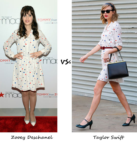 Zooey Deschanel vs. Taylor Swift Who wore Tommy Hilfiger better