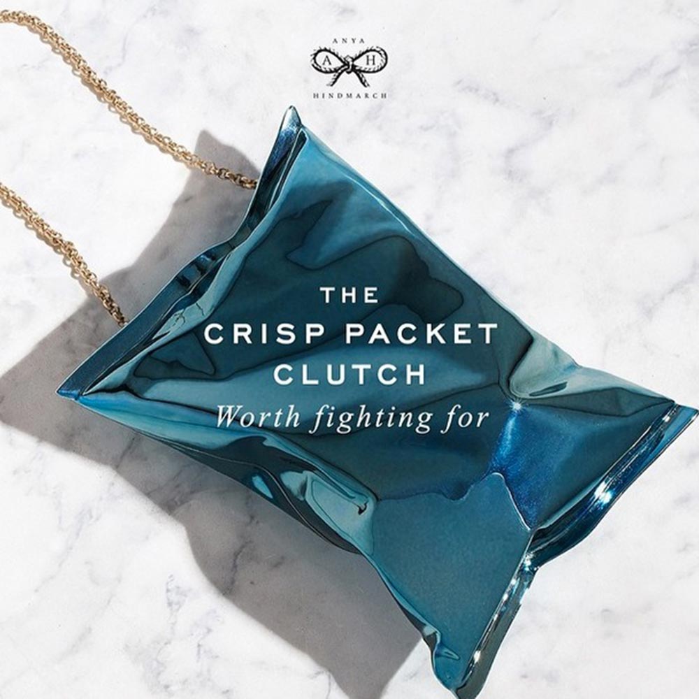 anya hindmarch crisp packet clutch worth fighting for