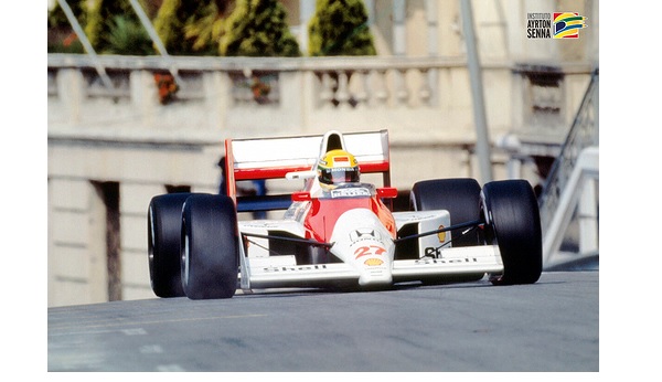 The late Ayrton Senna racing on the streets of Monaco – by Instituto Ayrton Senna