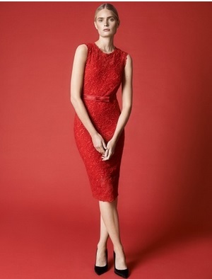 Embroidered Lace Dress in Hollywood Red: Image courtesy of Winser London