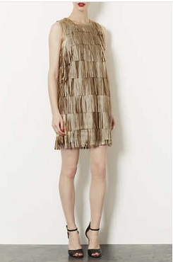Topshop Metallic Tassle PU Dress