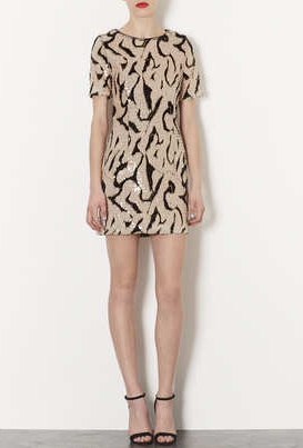 Topshop Sequin Tinsel T-Shirt Dress