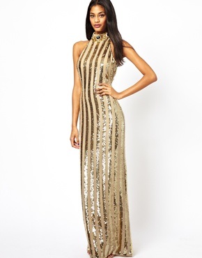 Virgos Lounge Trophy Halterneck Maxi Dress