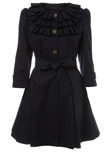 Lunchtime buy: Miss Selfridge navy ruffle detail mac - my fashion life