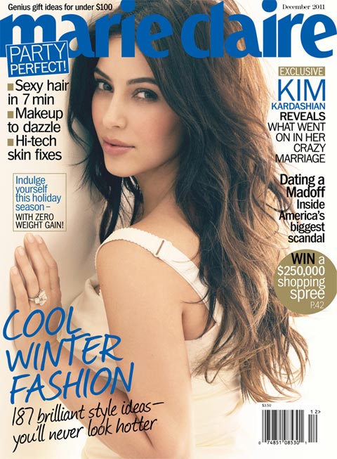 kim kardashian marie claire us december 2011